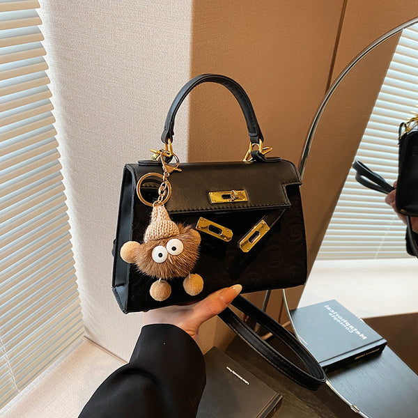 Retro classic bag women's 2025 spring and summer new fashion embossed shoulder messenger bag high-end portable Kelly bag