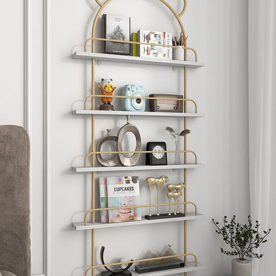 Living room bookshelf storage cabinet kids storage rack iron ultra-thin bookcase gap wall hanging for home door rear picture book shelf