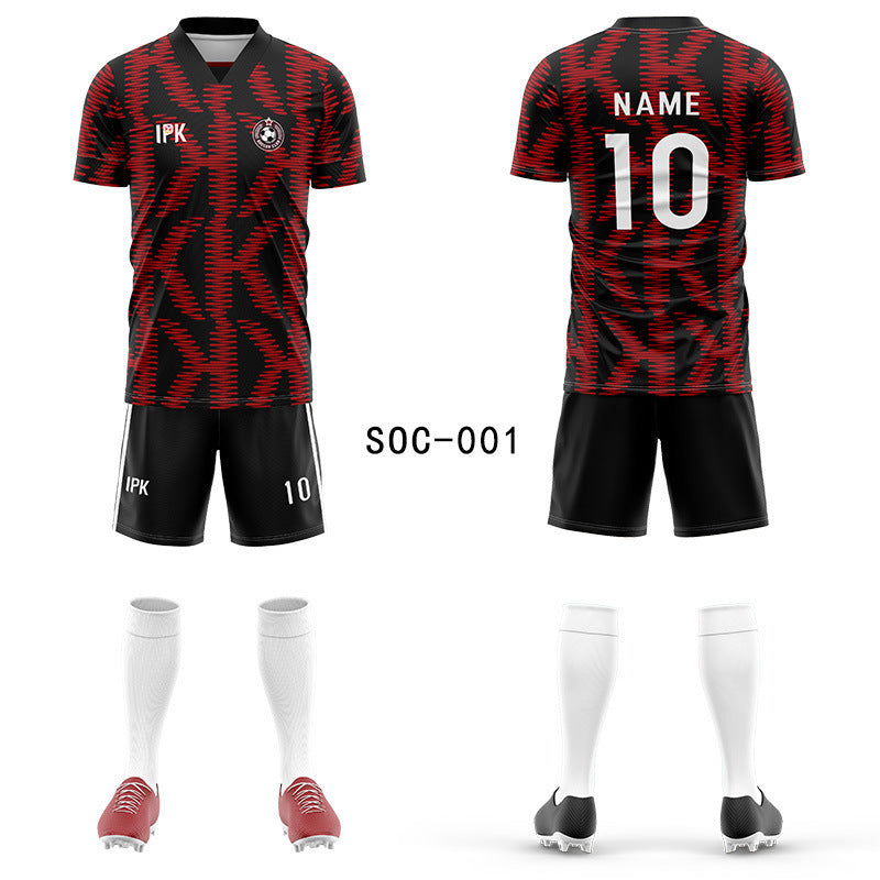 2025 new football jersey set men's football jersey team game jersey short-sleeved sports training jersey customization