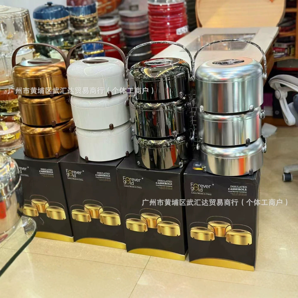 304 stainless steel portable food-grade large capacity insulated lunch box - wholesale insulated mealware for office workers
