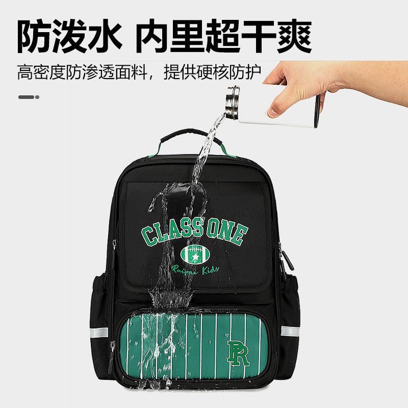 Rui brand schoolbag for boys and primary school students in the first grade, large-capacity anti-splashing water spine protection to reduce the burden on children and boys backpack wholesale