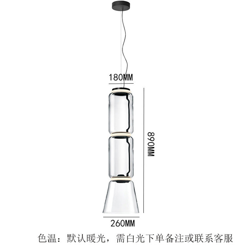 Zhengda home furnishing italian flos import glass height milan led stairwell living room dining room study chandelier