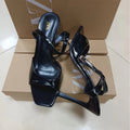 Za2024 spring/summer new arrivals: women's gold ankle strap metallic stiletto sandals