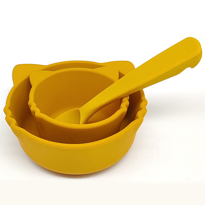 Factory supply food grade silicone bowl suction cup bowl baby learn to eat complementary food bowl saliva pocket anti-splashing silicone bowl