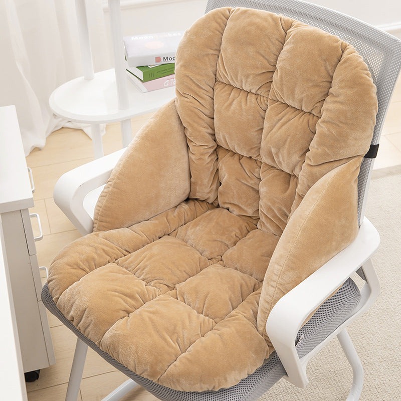 Heated seat cushion and backrest combo - electric heating for office, winter plush warm chair pad, prolonged sitting, removable and washable chair cushion