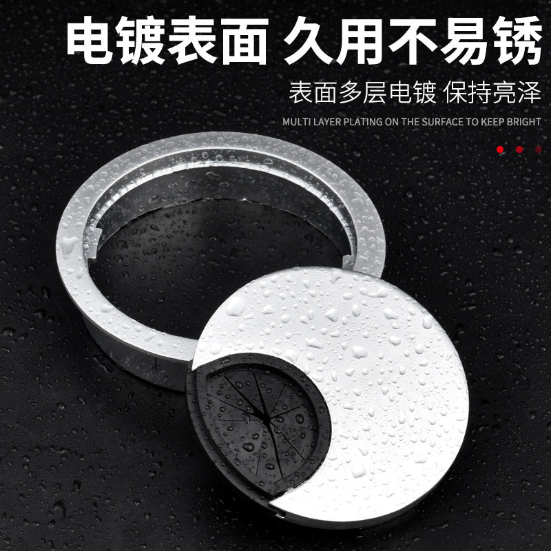 Computer desk threading hole cover plate, desktop cable box sealing cover, desk decorative ring opening hole round hole cover