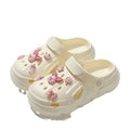Women's clogs - summer cute cartoon outdoor fashion, new trendy anti-slip thick sole height increasing beach closed-toe half slippers