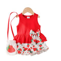 exclusive for european and american girls new arrival children's red vest strawberry shorts crossbody bag
