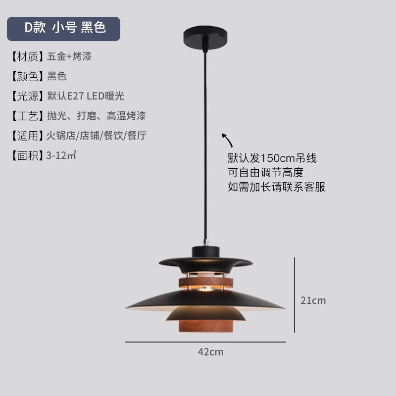 Danish Restaurant Chandelier B & B Cafe Hotel Petal Creative Bar Light Modern Simple Iron Flying Saucer Lighting