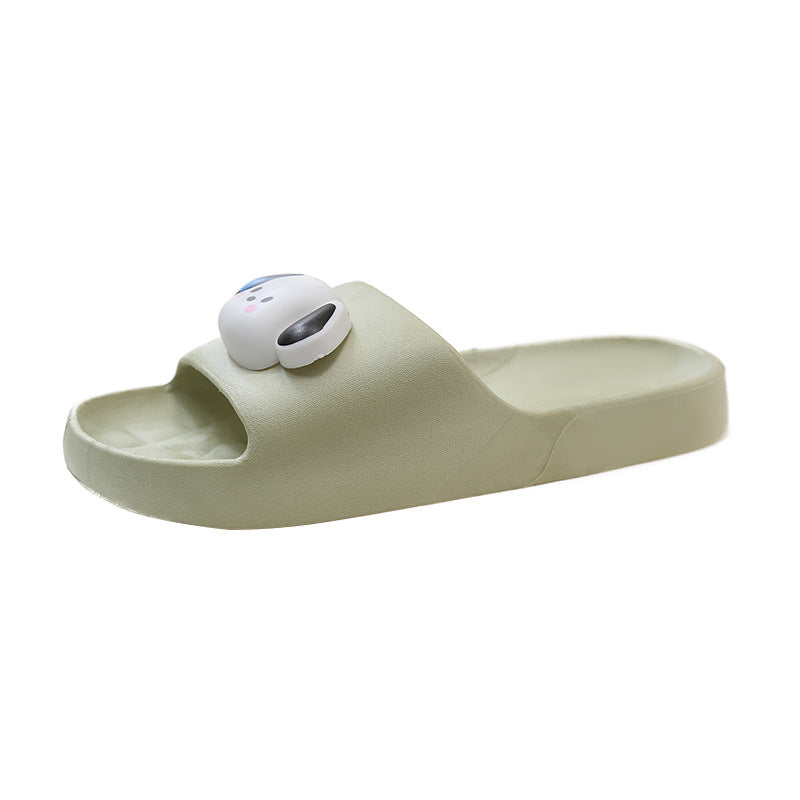 2024 new women's summer cartoon puppy slippers - super comfortable, thick-soled, one-strap casual beach slides