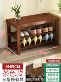 Solid wood shoe rack bench for entryway, shoe changing stool, household shoe cabinet with integrated bench seat for home use