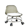 Acrylic swivel stool with low seat, silent transparent backrest, small chair with casters, baby-sitting stool, trendy shoe changing stool