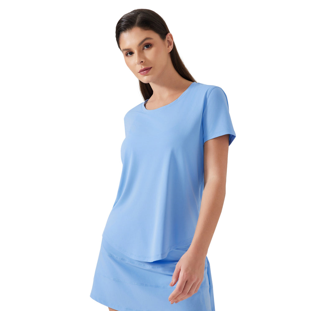 New lightweight, breathable, quick-dry, loose-fit activewear top - versatile, slimming, and figure-flattering short-sleeve yoga shirt d25017