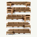Outdoor teak sofa furniture for villas and hotels - solid wood, sun & rain resistant, teak outdoor patio sofa