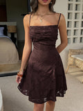 Amazon us & europe women's clothing  summer new arrivals: elegant waist-cinching backless tie-up cami mini dress - wholesale
