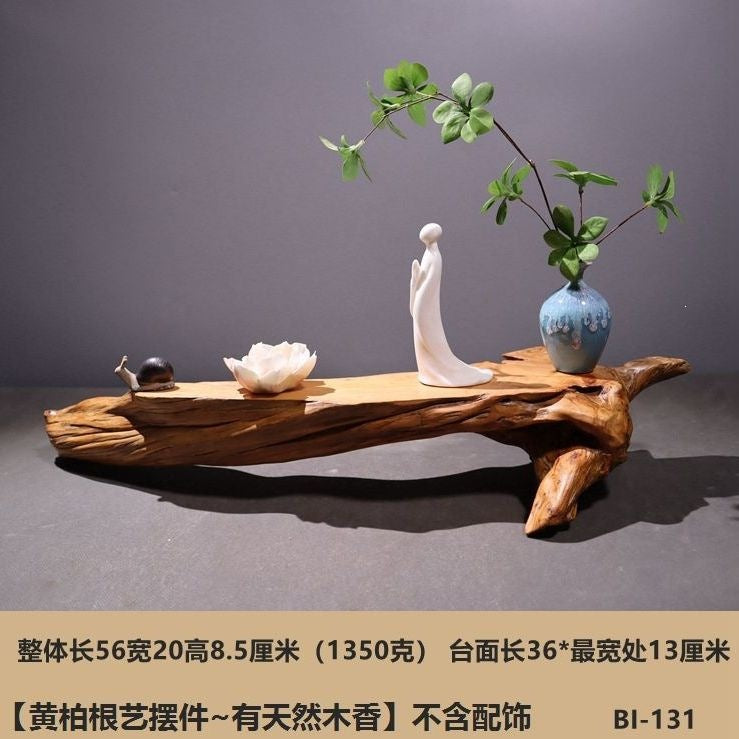 Weathered dead wood ornaments 2 thuja root carving bonsai bottom base tea ceremony tea room tea table dry tea table