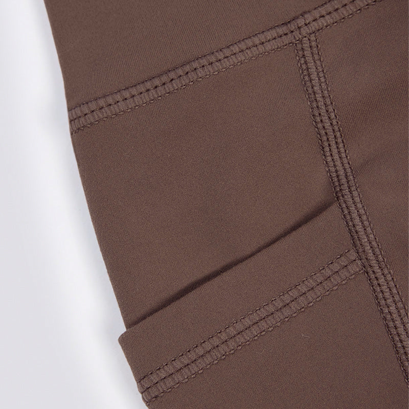 Lulu nude high waist shaping yoga pants double tummy control peach butt pants double flap pocket pants fitness sports pants wholesale