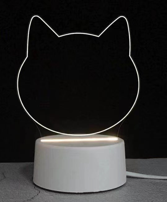 Diy easy-to-carry acrylic mini desk lamp with erasable message board, 3d night light, ambient led lamp, touch control