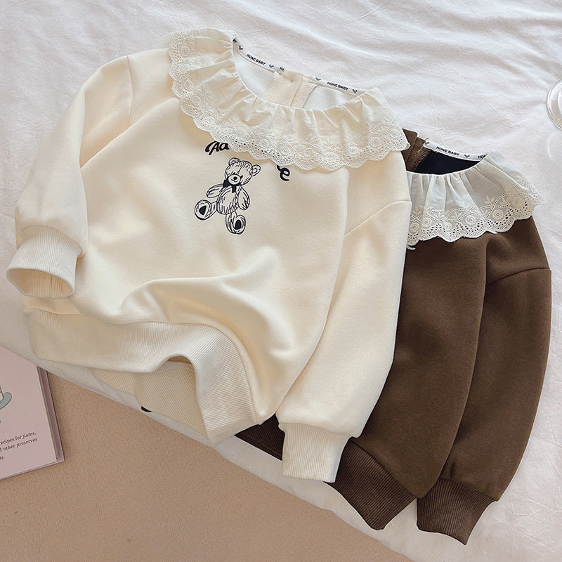 Kids' & teens' new autumn sweatshirt, sizes 110-160, stylish base layer, cartoon long sleeve, sweet & trendy tee for girls