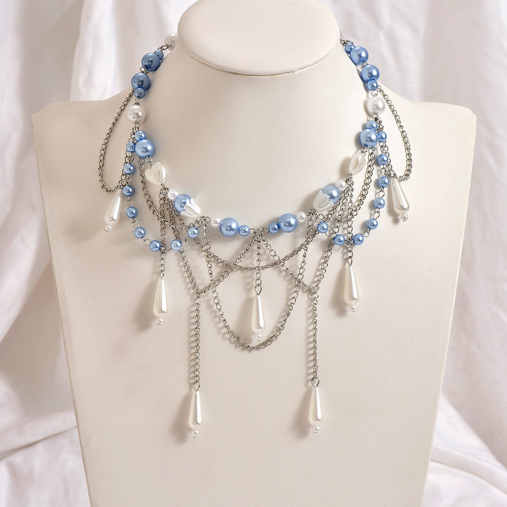 Imitation pearl necklace wholesale cross-border new jewelry accessible luxury niche high-end accessories pendant women's long clavicle chain