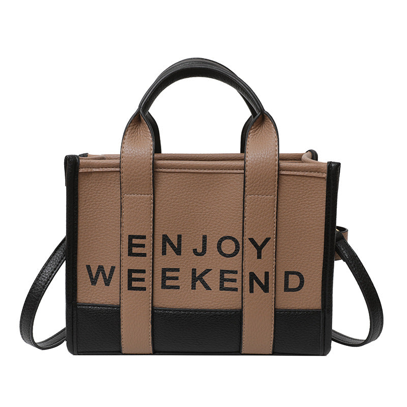 export tote bag lychee pattern women's satchel bag classy fashionprintingletter shoulder crossbody bag