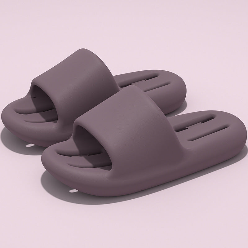 Eva couple's bathroom slippers - men's summer anti-slip home indoor bath slippers - women's hollow-out thick-soled drainage slides for home use