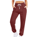 european and american export cross-border  women's casual drawstring solid color athletic joggers