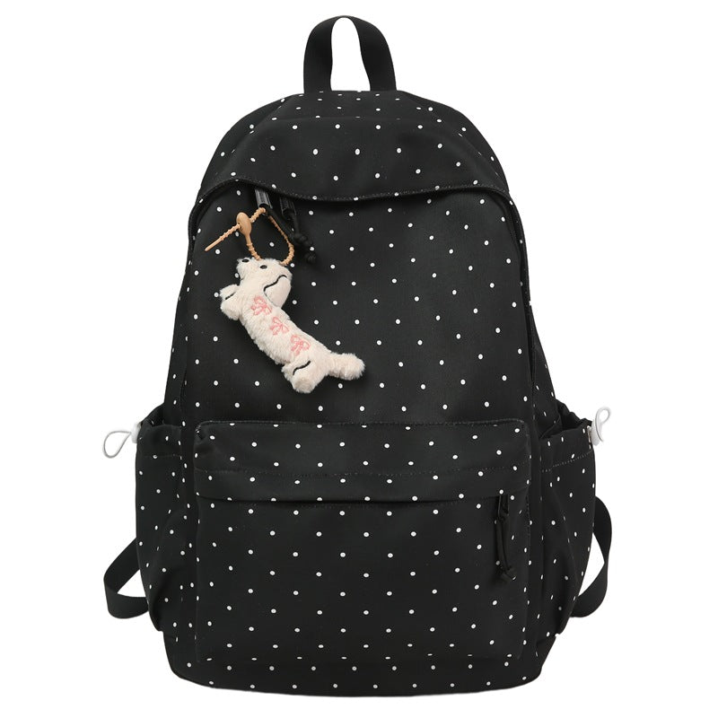 Ins polka dot school bag new arrivalniche style backpack college student fashion travel backpack easiest for match large capacity backpack