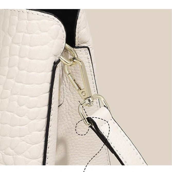 Genuine leather women's shoulder bag - premium crocodile-embossed tote bag for women, new 2024 collection, versatile and stylish crossbody bag