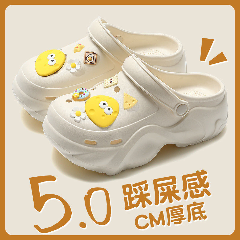 Women's clogs summer outdoor wear 2026 new eva beach seaside non-slip anti-odor thick sole height increasing sandals
