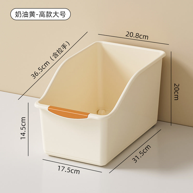 Household cabinet storage basket partition sundries storage box storage multi-functional oblique mouth ins pulley kitchen storage box