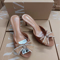 Za2024 summer new rhinestone bowknot embellished european and american style high heel women's sandals for everyday wear