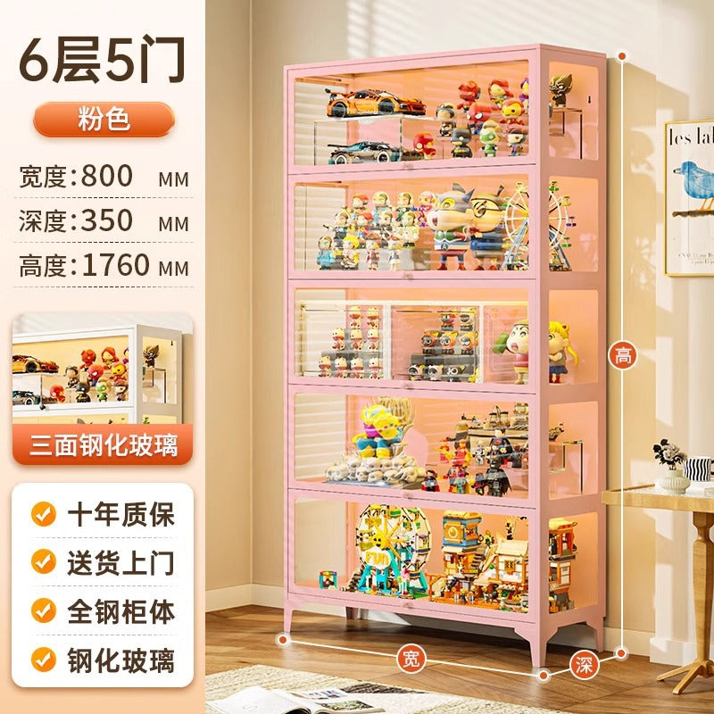 Glass display cabinet for figures, lego, home blind box models, display rack, storage, transparent display cabinet, dustproof storage