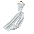 Light mature style v neck sleeveless t-shirt lazy high waistloose pants women's summercasualcasualelegantwork clothingtwo-piece set