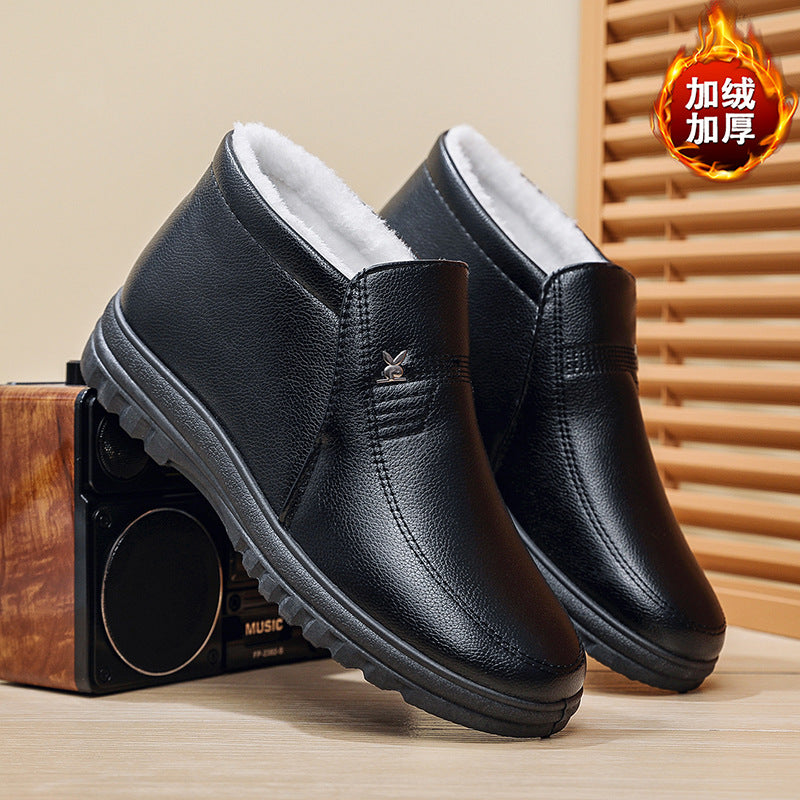 Winter new arrivals: stylish and minimalist men's high-top cotton shoes - versatile, warm, comfortable, fleece-lined, extra thick, casual snow boots