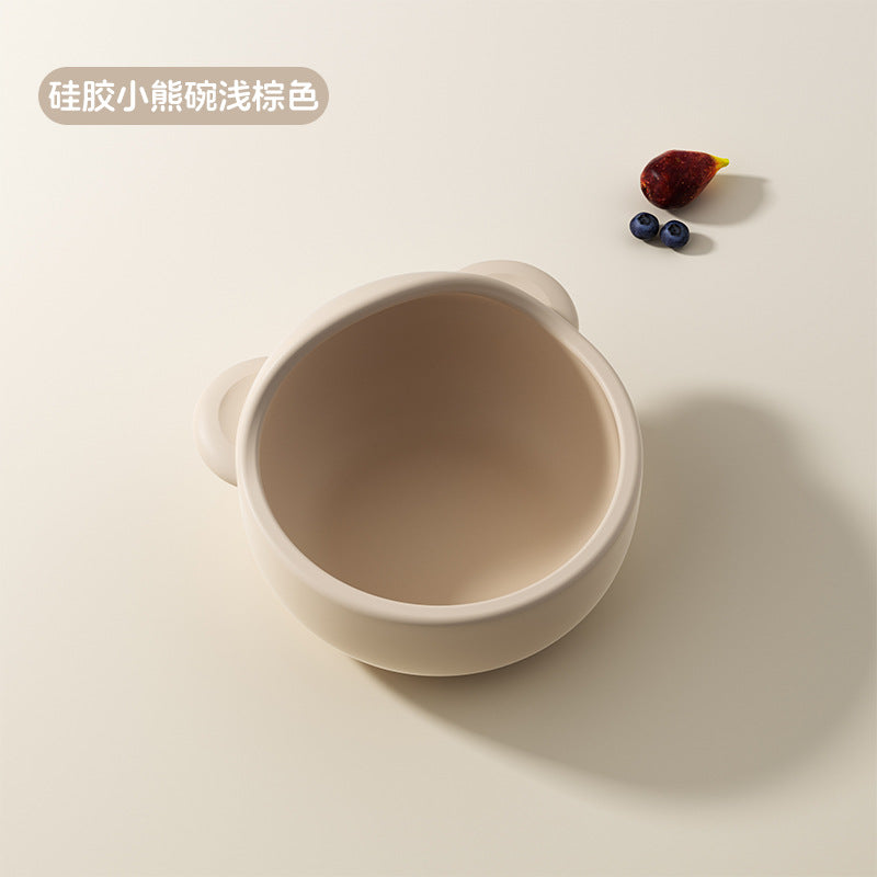 All-in-one baby food bowl with spoon - non-slip feeding bowl with suction cup - silicone bowl for baby and toddler food