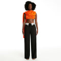 Spring american retro draped women's suit pants loose slimming look lapel design straight-leg loose pantsins