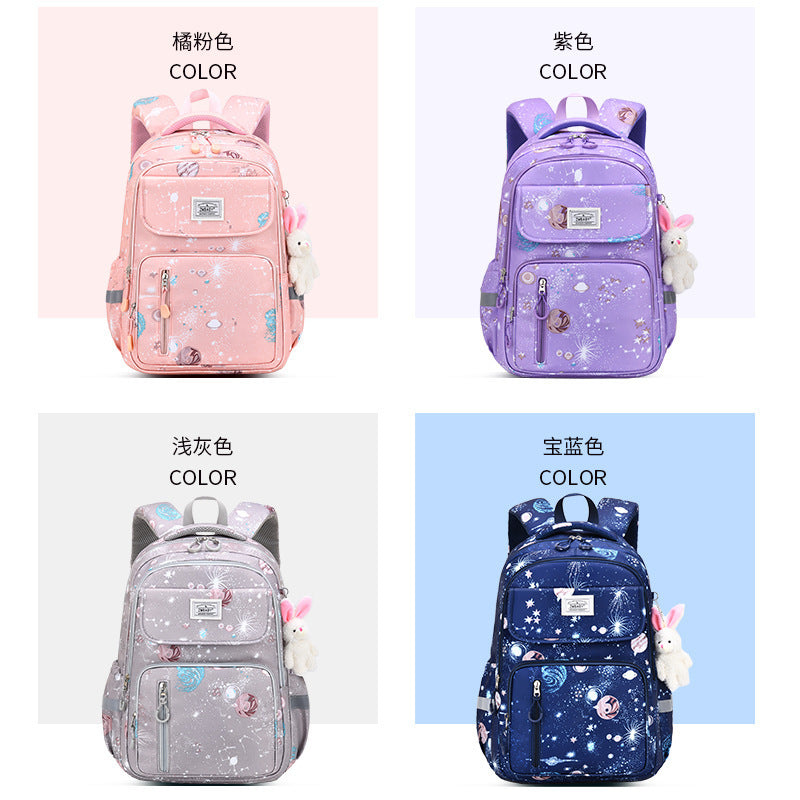foreign trade primary school student schoolbag for girls in grades 1-3-6, spine-protecting kids backpack, lightweight and burden-reducing, wholesale
