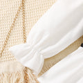 Exportgirlsuit laceknittingvestpatchworkshirt tweed stylelong sleevestopsknitting pants children's two-piece set