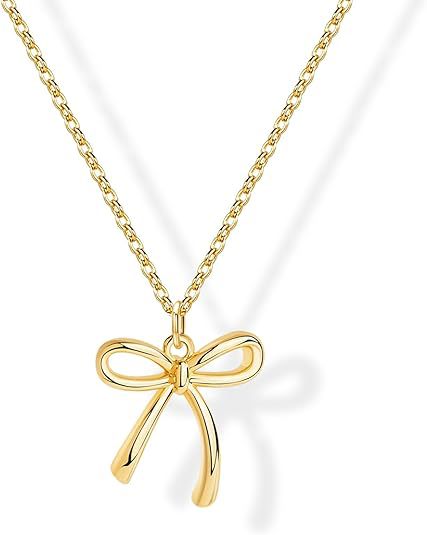 e-commerce amazon cute bow gold necklace factory direct sales