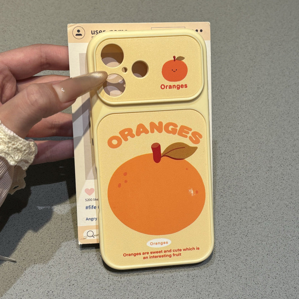 Suitable for apple 17promax mobile phone case, contrasting color large window, fresh cartoon fruit iphone18 anti-fall soft case