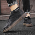 2025 new spring men's shoes: spring work trendy high-top sneakers, casual leather shoes, martin boots, versatile fashion sneakers