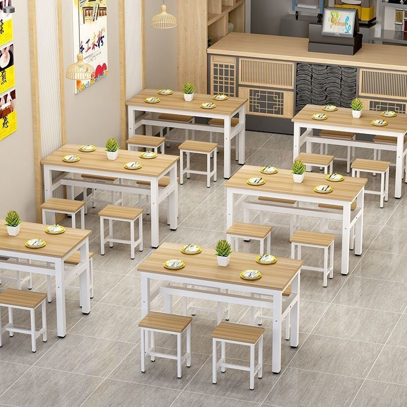Dining table and chairs, commercial restaurant table and chair set, breakfast home use, minimalist rectangular snack bar table, cafeteria table