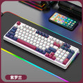 K85 wired mechanical keyboard - tri-color keycap, hot-swappable, for gaming, desktop, office, home use, backlit usb
