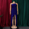 C8651 new arrival: european and american style  chic off-the-shoulder sexy slim-fit long sleeve sequin maxi dress