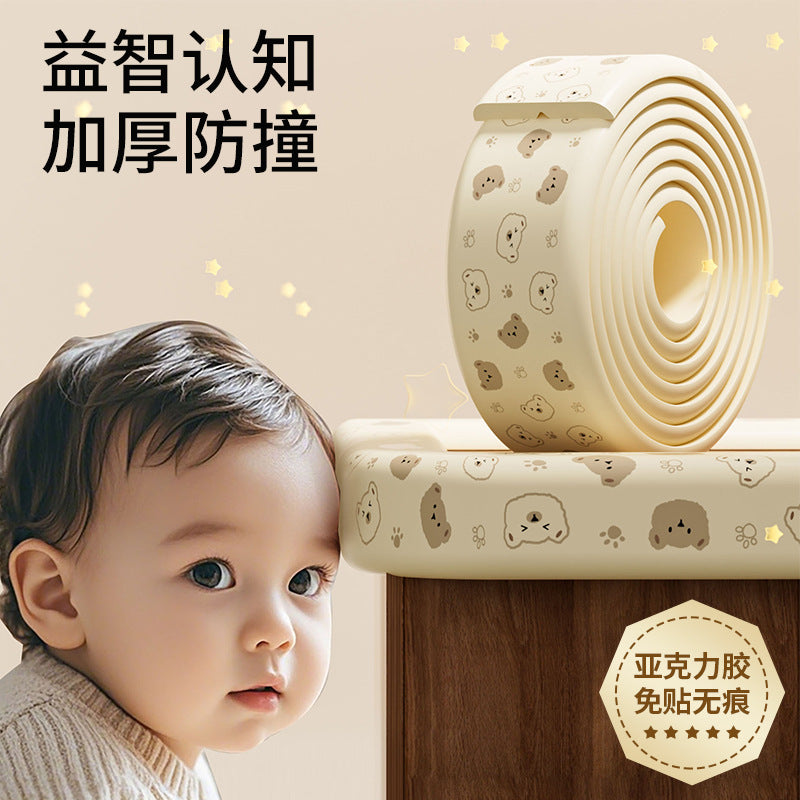 Cartoon print anti-collision strips, thickened baby safety corner protectors, damage-free anti-collision strips for kids
