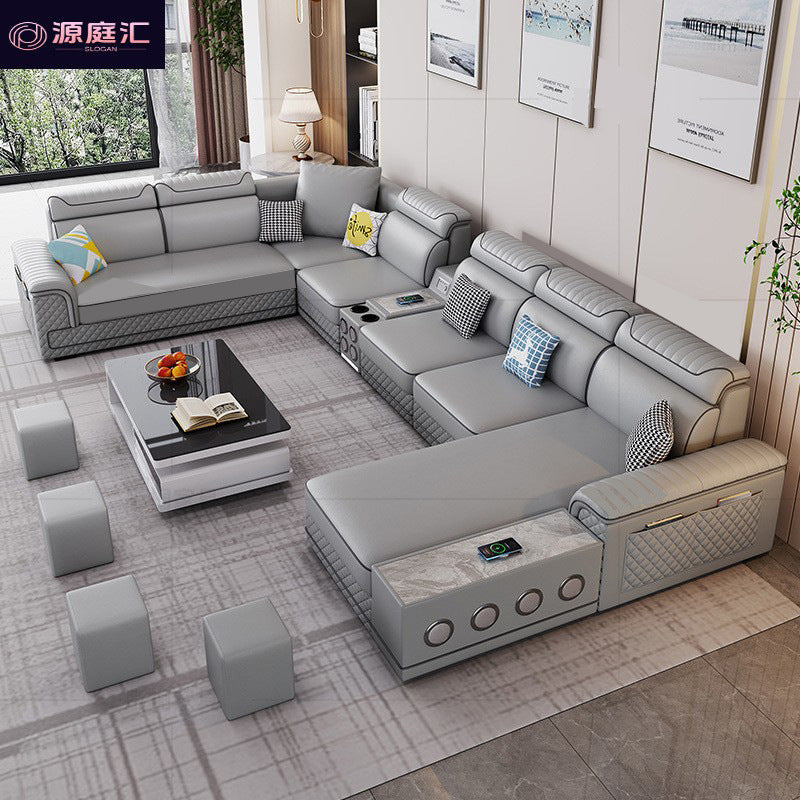 New cat-scratch resistant fabric home living room minimalist fashionable versatile rechargeable latex chaise lounge fabric sofa for small and large apartments