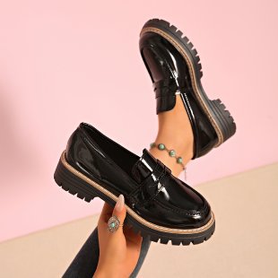 autumn new arrival: thick-soled loafers for cross-border e-commerce. plus sizes available. 0.5cm difference tolerable. wholesale options available. dropshipping to  and