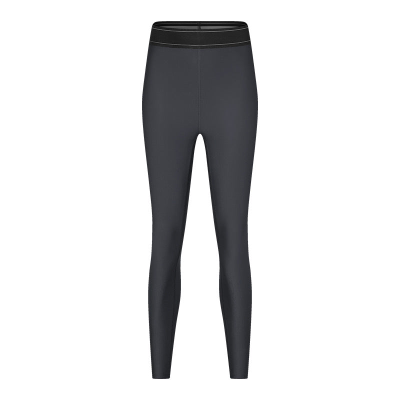 High waist hip lifting fitness yoga pants shishi dian clothing co., ltd. women's nude contrast color yoga clothes suit