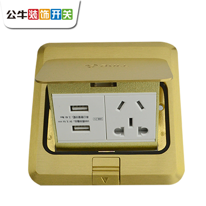 Bull ground socket ground plug box waterproof concealed 86 ground plug ground plug five holes ground plug invisible plug embedded
